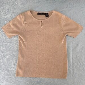 Beige Short Sleeve Sweater